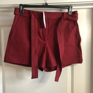 New Ann Taylor Hugh waisted red tie waist shorts